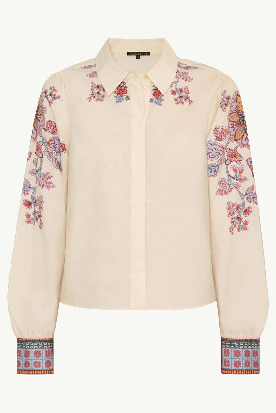NEW CABALLERO women's audrey top in woodblock bloom